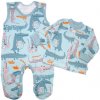 Baby Nellys 2-dielna sada bavlnené dupačky s košieľkou Krokodýl Eda mint