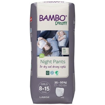 BAMBO Dreamy Night Pants Nohavičky plienkové jednorazové Girls 8-15 rokov (35-50 kg) 10 ks 1000018876