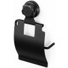 Držiak na toaletný papier Compactor Bestlock Black, systém s prísavkou - bez vŕtania (RAN9781)