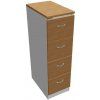 Štvorzásuvková kartotéková skriňa OP, 41,6x134,5x64 cm, dub/sivá - 1 kus - 1 KS - 4 - kartotéková - 416x1345x640 mm - Office Pro - 64 cm - 41.6 cm - 1345 cm - dub/sivá OFFICE PRO