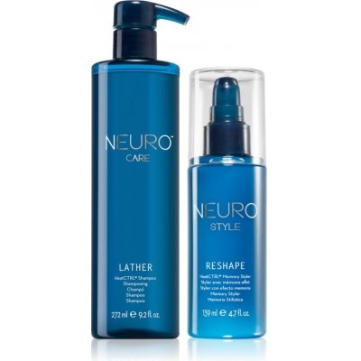 Paul Mitchell Neuro ochranný šampón pre vlasy namáhané teplom 272 ml + Neuro Style Reshape HeatCTRL Memory Styler tvarujúci krém 139 ml