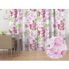 Biante Bavlnený záves Sandra SA-366 Ružovo-zelené kvety na bielom 140x140 cm