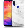 Picasee silikónový čierny obal pre Xiaomi Redmi Note 7 - White marble