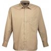 Premier Workwear pánska košeľa s dlhým rukávom PR200 khaki