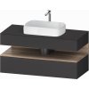 Duravit Qatego skrinka 120x55x60 cm závesná kúpeľňová skrinka pod umývadlo grafitová-dub QA4732055490010