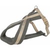Nylonový postroj PREMIUM podšitý, M: 45-80cm/25 mm, piesková/grafit