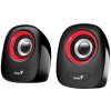 Genius repro SP-Q160, prenosné repro, 2.0, 6W, USB napájanie, 3,5 mm jack, čierno-červené - VÝPREDAJ
