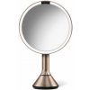 Simplehuman Dobíjacie zrkadlo s dotykovým ovládaním intenzity osvetlenia Dual Light 20 cm Rose Gold nerez oceľ
