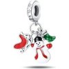 Strieborný Prívesok S925 Snehuliak, Sane a Vianočná Ponožka