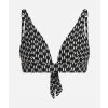 Karl Lagerfeld MONOGRAM PLUNGE TRIANGLE TOP KL MONOGRAM BLACK/WHITE