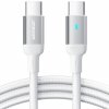 JOYROOM S-CC100A10 opletený nabíjací a dátový kábel 100W USB-C/USB-C na iPhone/iPad/MacBook/AirPods - 1,2 m - biely - možnosť vrátiť tovar ZADARMO do 30tich dní