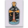 Vymalujsisam.sk Maľovanie podľa čísiel - Maják vo fľaši Veľkosť: 20x30cm, Rám: Bez rámu, iba zrolované plátno