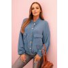 Kesi Dámska mušelínová košeľa IT90 s dlhým rukávom Modrá