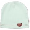 Baby Nellys Rebrovaná čiapka Macko mätová