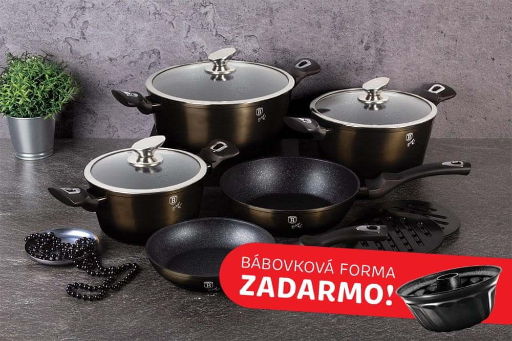 Berlingerhaus Sada hrncov s mramorovým povrchom Shiny Black Edition BH-6615 13 dielna