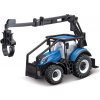 Bburago 10cm Farm Traktor na zotrvačník s vlečkou New Holland T7.315 HD