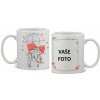 Hrnček s fotkou rámik Srdce dáždnik 350 ml FOTOpošta
