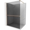 MEXEN/S - Kioto+ Sprchová zástena WALK-IN s poličkou a držiakom uterákov 120 x 200 cm, grafit, meď kartáčovaná 800-120-121-65-40