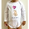 Milinko Unikátne detské body na dlhý rukáv- Ľúbim Ťa veľkosť: 92 (18-24m)