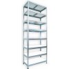 Kovový regál Biedrax 35 x 90 x 210 cm, pozinkovaný - 8 políc biele lamino 12mm