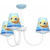 EUlight Detský luster Fish, 3x plastové tienidlo so vzorom, w/bl