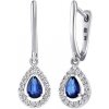 Silvego Diamantové visiace náušnice (0,18 ct + 0,44 ct) ZORA s pravým zafírom DNN1544EBS