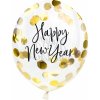 Balón s konfetami PartyDeco - Happy New Year 27cm (3ks)