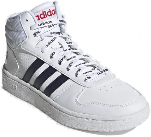 adidas Hoops 2.0 Mid cloud white legend ink scarlet Biela