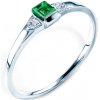 Zásnubný prsteň SAVICKI: biele zlato, smaragd, diamanty - SAVSP5094SZM