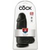 King Cock 9 Chubby - prísavkový, semenníkový dildo (23 cm) - čierny