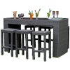Bello Giardino GENIALE set 6+1 - záhradný barový nábytok šedý