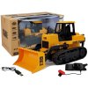 LEAN TOYS Buldozér s pásovými kolesami ovládaný rukou 2,4GHz 1:28 žltý RTR