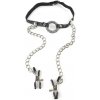 Master Series Seize O-Ring Gag with Nipple Clamps