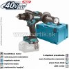 Makita DF001GZ01 40V XGT kompaktný aku skrutkovač, výkonný bezuhlíkový motor, vysoké-technické predvedenie stroja pre bezp. a odolnosť v extrémnych podmienkach... + systainer MAKPAC
