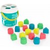 Miniland Vedierko s blokmi na triedenie tvarov, tyrkysové