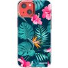 Picasee silikónový prehľadný obal pre Apple iPhone 13 mini - Pink Monstera
