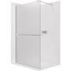 CERANO - Sprchová zástena Walk-in Onyx Cube Ľ/P - 8 mm + polička/držiak na uteráky - hranatá vzpera - chróm, mliečne sklo - 140x200 cm