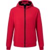 James & Nicholson | JN 1146, Pánska 2-vrstvová softshell bunda s kapucňou, červená - čierna, XXL