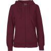 Neutral Mikina s kapucí O 83301 na zip, bio bavlna, dámská COT77833106605-bordeaux 2XL Bordó
