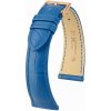 Kožený remienok Hirsch London L 04207085-7, modrý, aligátorová koža, dĺžka L, Quick Release 21 mm
