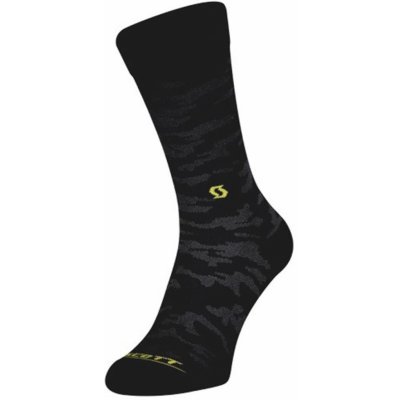Scott TRAIL CAMO CREW ponožky black/sulphur yellow