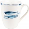 Clayre & Eef Porcelánový hrnček s rybkami Fish Blue - 12 * 9 * 11 cm / 330 ml - Clayre & Eef