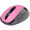 Myš C-TECH WLM-02P, černo-ružová, bezdrôtová, 1600DPI, 6 tlačidiel, USB nano receiver WLM-02P