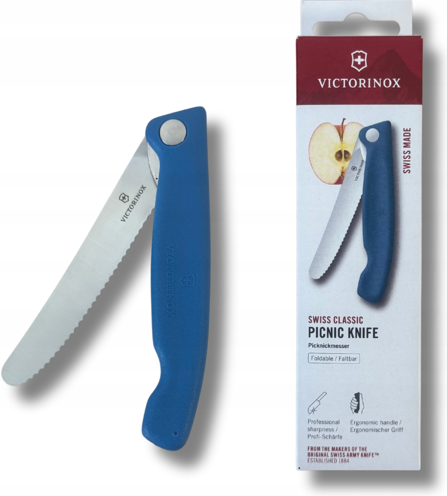 Victorinox Piknikový nôž Swiss Classic Wavy 11 cm modrý 6.7832.FC1