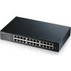 Zyxel GS1900-24E 24-portový stolový gigabitový webový inteligentný prepínač: 24x gigabitový metal, IPv6, 802.3az (zelená), bez ventilátora, racková súprava