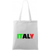 Italy Nápis - Taška bavlnená - 42 x 38 cm ( Biela )