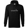 EKG Vianočný stromek - Mikina pánska Cape s kapucňou - XL ( Čierna )