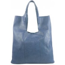 Barebag Veľká denim modrá shopper dámska kabelka s crossbody vo vnútri