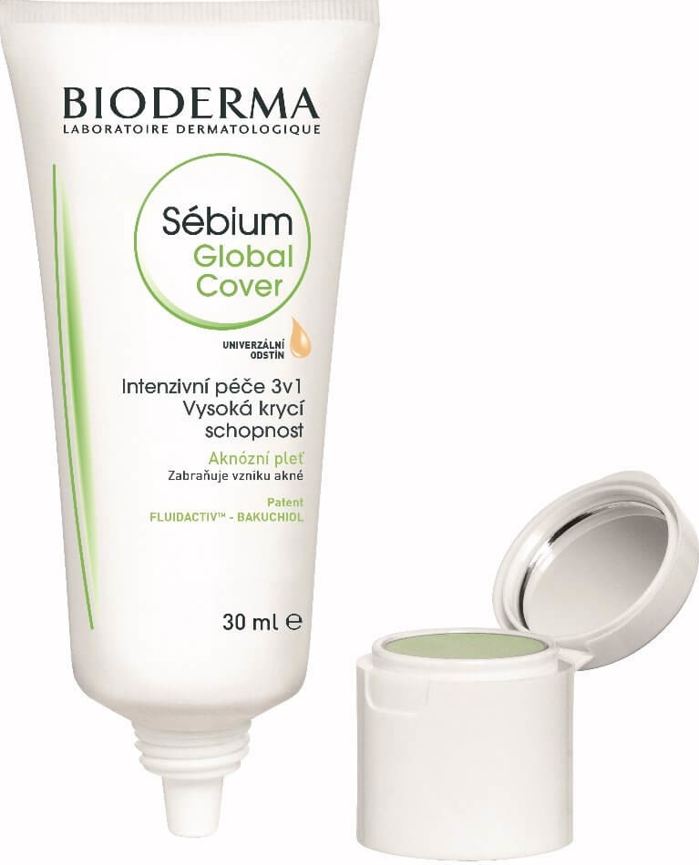 Bioderma Krycí krém a korektor na akné Sébium Global Cover (Intensive purifying care Hight Coverage) 30 ml + 2 g