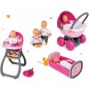 Smoby Set Baby Nurse Zlatá edícia 32 cm jedálenská stolička kolíska s perinkou a 3 šaty